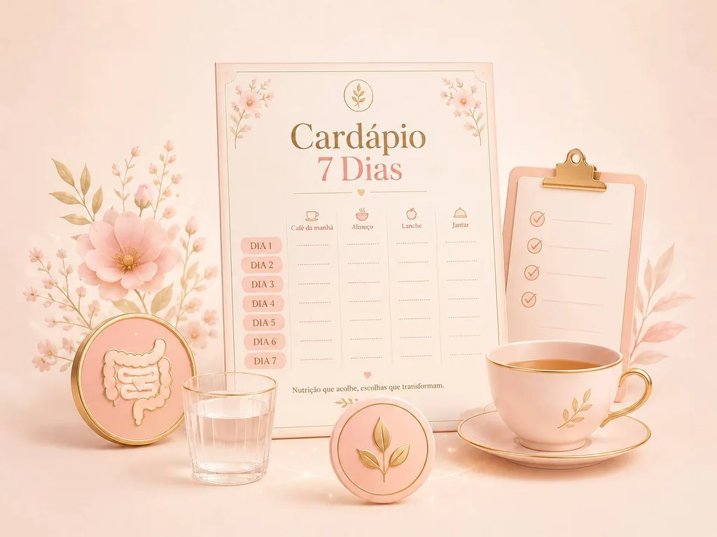 Cardápio anti-candidíase de 7 dias — refeições organizadas por café, almoço, lanche e jantar